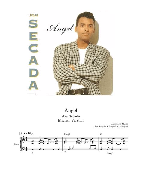 Angel [English Version] – Jon Secada Sheet music for Piano, Vocals ...