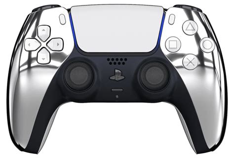 TCP Chrome Silver PS5 Controller with White Buttons and Back Shell ...