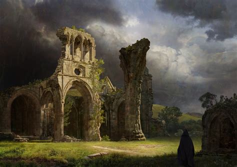 nature, ruins, castle, sky, clouds, Gothic architecture, artwork, ruin ...