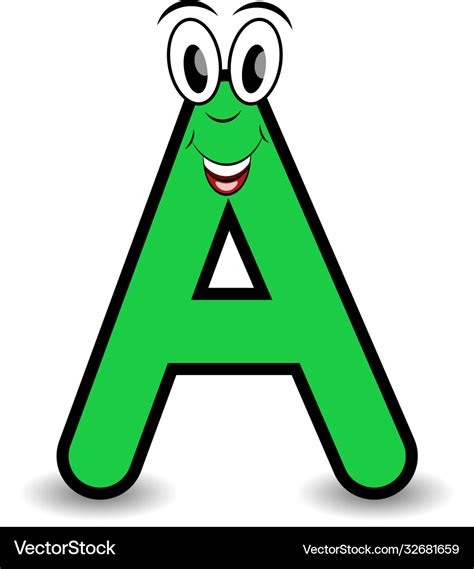 Funny cartoon styled font letter a with smiling Vector Image