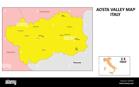 Aosta Valley Map. State and district map of Aosta Valley. Political map ...