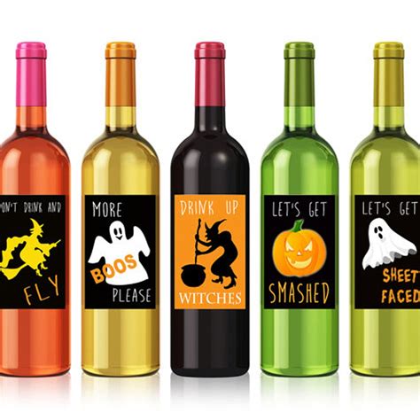 Printable Halloween Wine Labels Funny Halloween Labels - Etsy