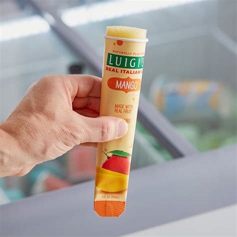 Luigi's Mango Italian Ice Tube 4 fl. oz. - 24/Case