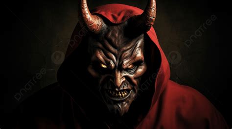 Devil With Horns Is Standing With His Red Coat Background, Pictures Of ...