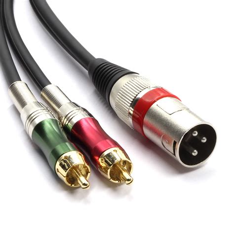 SiYear XLR Male to 2 x Phono RCA Plug Adapter Y Splitter Patch Cable, 1 ...