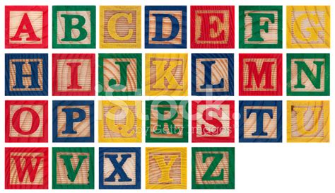 Wooden Alphabet Blocks Isolated On White Stock Photo | Royalty-Free ...