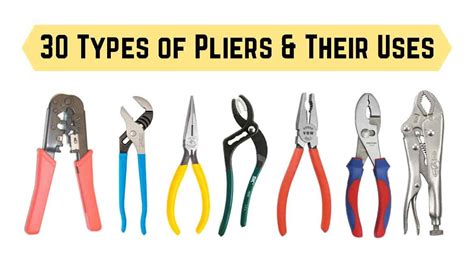 30 Different Types of Pliers & Their Uses [Pictures & PDF]