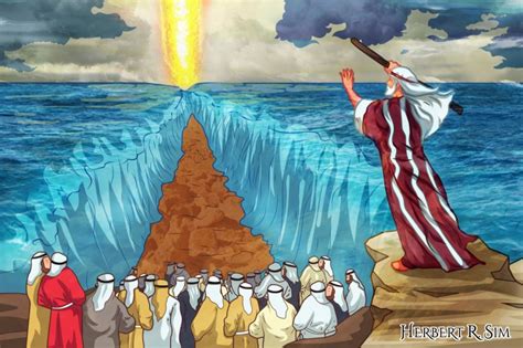 Book of Exodus: Israelites Crossing the Red Sea - Herbert R. Sim