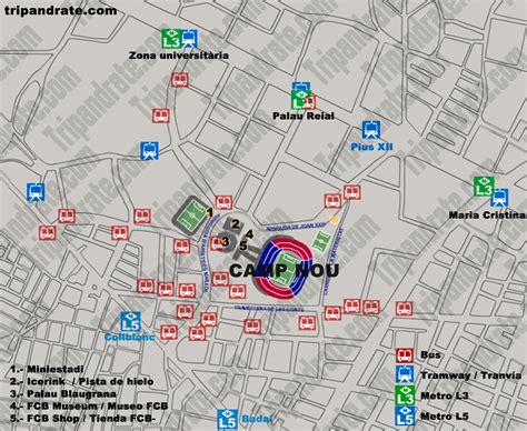 Camp Nou map - Barcelona