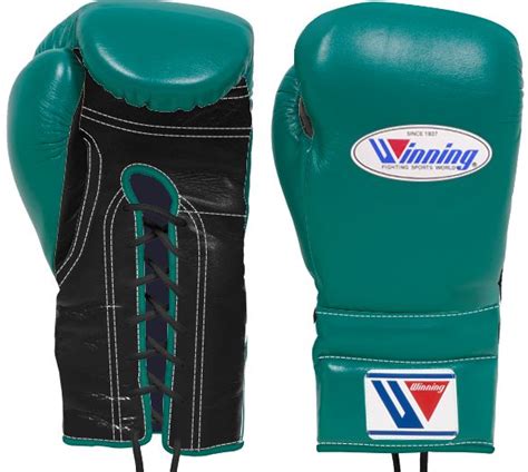 Winning Lace-up Boxing Gloves - Green · Black – WJapan Boxing