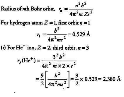 calculate the radius ratio of second orbit of hydrogen atom and third ...