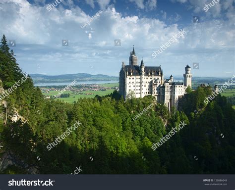 Neuschwanstein Castle In Bavarian Alps, Germany. Stock Photo 129886649 ...