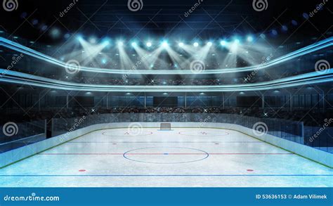 Hockey Stadium With Spectators And An Empty Ice Rink Stock Illustration ...