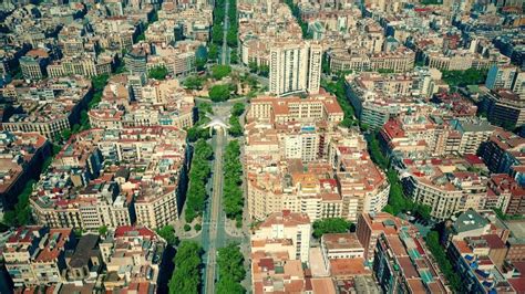 Aerial View of Multiple Drones Flying and Filming Above Barcelona ...