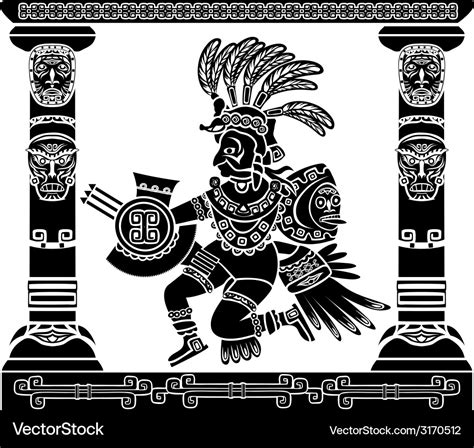 Aztec god quetzalcoatl Royalty Free Vector Image