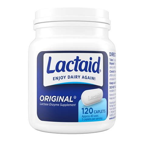 Lactaid Original Strength Lactose Intolerance Relief Caplets 120 ct ...