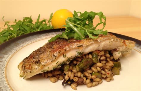 Grilled Hake with Pearl Barley Risotto Recipe - Pescetarian.Kitchen