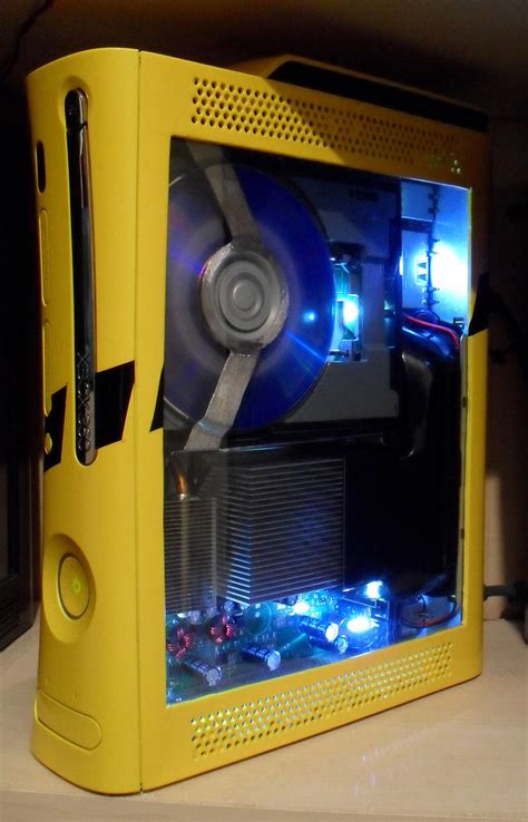 yellow xbox 360 case mod 2 by EvilDan on DeviantArt