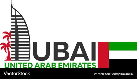 Dubai logo uae united arab emirates Royalty Free Vector