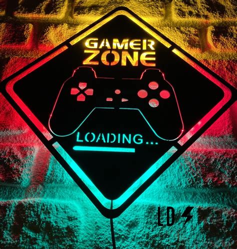 Gaming Zone Gamer Zone Led Sign Gaming Room Decor Game Room - Etsy