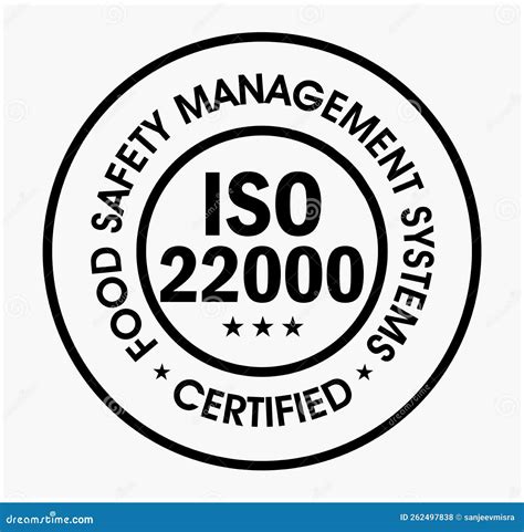 Food Safety Management System Certified, Iso 22000 Vector Icon ...