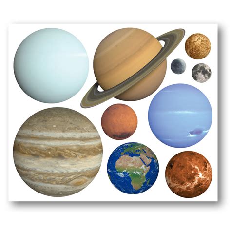 Planet Wall Stickers - Set of 10 Solar System Stickers - Child's ...