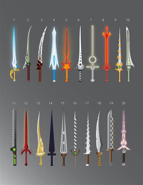 100 Swords: 1-20 by LucienVox on DeviantArt | Desenhos de armas ...