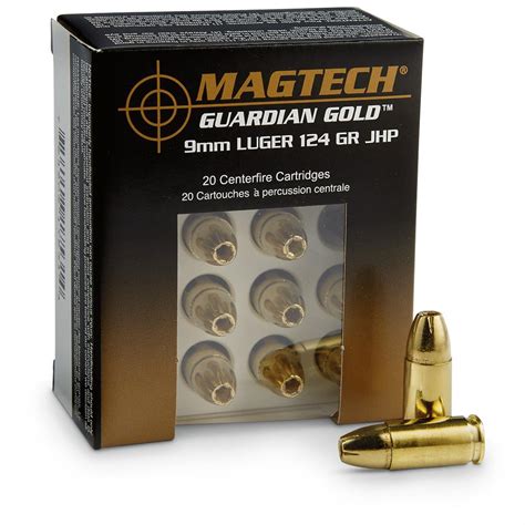 Magtech Guardian Gold, 9mm Luger, JHP, 124 Grain, 20 Rounds - 80734 ...