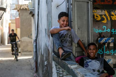 Palestinians in the Streets of Rafah Refugee Camp in the Southern Gaza ...