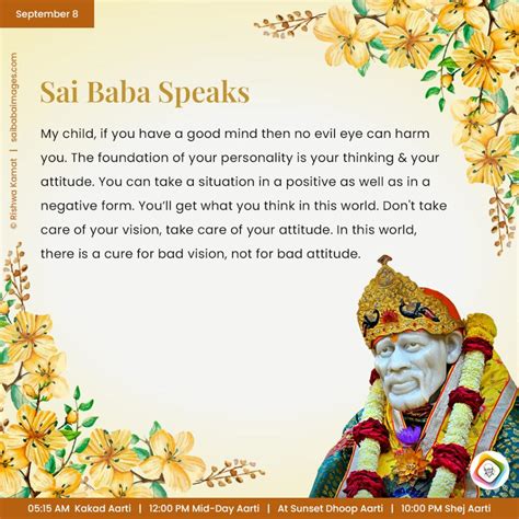 September 8 - Shirdi Sai Baba Daily Calendar with Message for Today