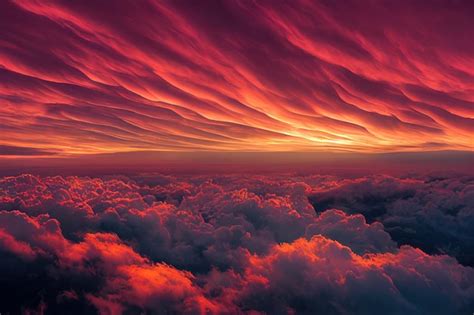 Premium Photo | Beautiful sunset sky above clouds