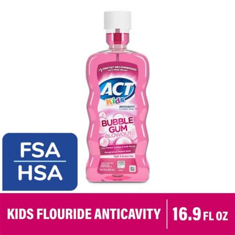 ACT Kids Anticavity Bubble Gum Blowout Fluoride Rinse, 16.9 fl oz - Ralphs