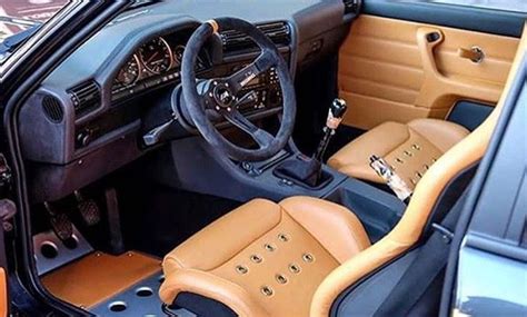 Tan Leather Interior of a Sports Car | BMW E30, E28, Touring