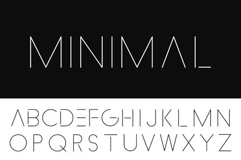 Minimalistic alphabet Thin design.