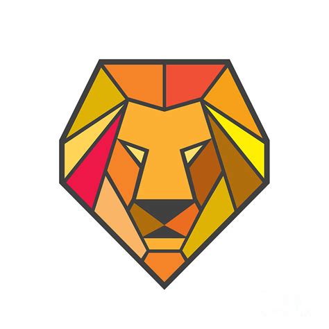 Lion Head Low Polygon Digital Art by Aloysius Patrimonio - Fine Art America