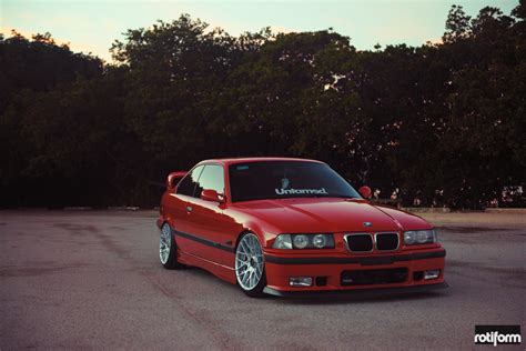 Classic BMW M3 E36 in Bright Red Color Fitted With Stylish Rotiform ...