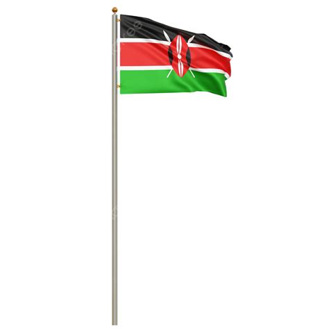 Kenya Flag With Pole, Kenya Flag Waving, Kenya Flag Waving Transparent ...