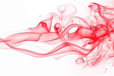 Red Smoke Abstract on White Background, Movement of Red Ink Color Stock ...