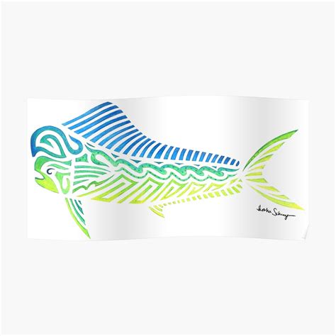 "Tribal Mahi Mahi" Poster by artsytoo | Redbubble