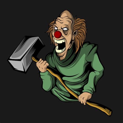 Clown's big hammer | Premium Vector