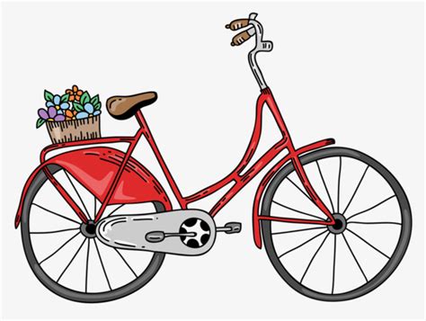 Rouge De Bicyclette De Dessin Bicyclette Véhicule à Deux Roues Vélo ...