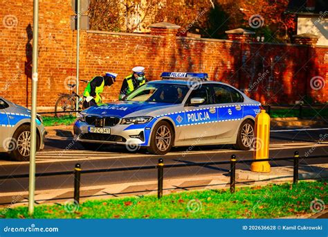 Polish Police Car during the Action Editorial Stock Photo - Image of ...