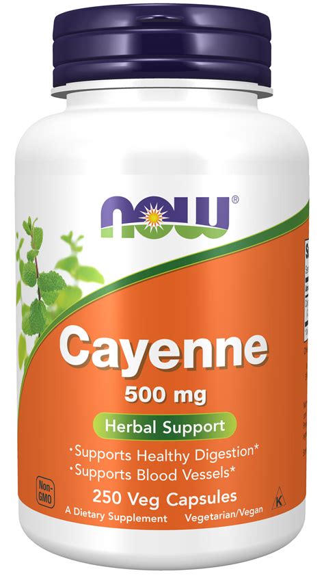 NOW Supplements, Cayenne (Capsicum annuum) 500 mg, Herbal Support, 250 ...