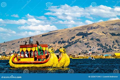 Reed Boat on Lake Titicaca in Peru Editorial Image - Image of andean ...