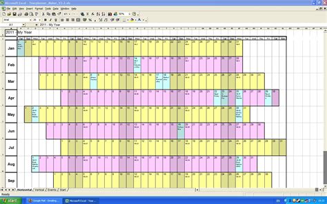 Annual Calendar Planner Excel Spreadsheet - Template Calendar Design