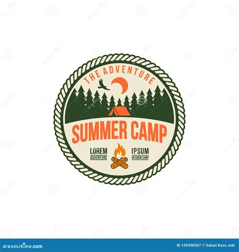 Summer Camp. Children. Design Template With Logo Cartoon Vector ...