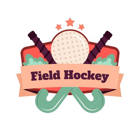 Premium Vector | Hand drawn field hockey logo design