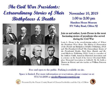 Nov 10 | The Civil War Presidents | Montclair, NJ Patch