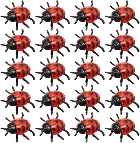 Amazon.com: NUOBESTY 30 Pieces Fake Ladybug Figurines Lifelike Ladybug ...