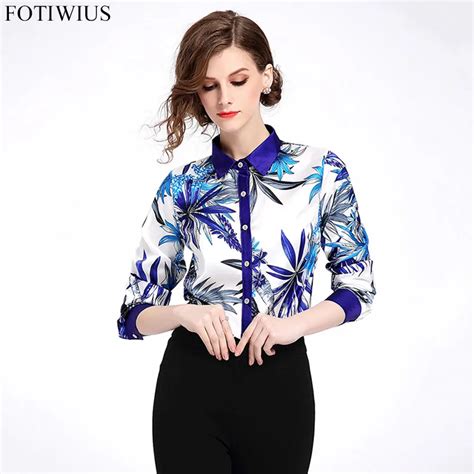 2018 High Quality Women Fashion Long Sleeve Elegant Shirt Blouse Ladies ...